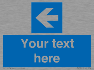 Custom Mandatory directional sign, blue arrow left